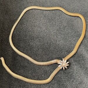 Vintage Gold Belt with Floral Design